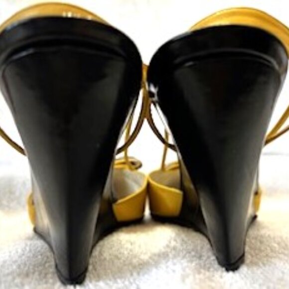 Vintage STUART Stuart Wiseman leather sling back wedges NWOT Size 8-1/2 +/- - Picture 5 of 11